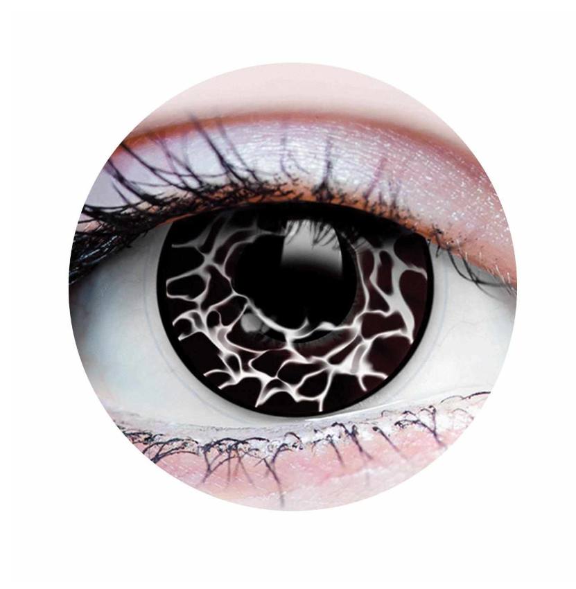 Necromancer Contact Lenses- White & Brown