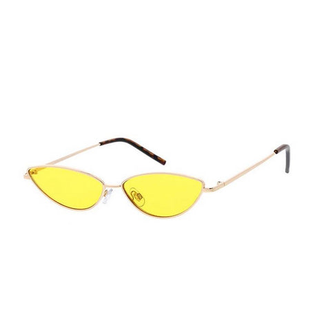 Women's Metal Small Thin Cat Eye Frame w/ Color Lens