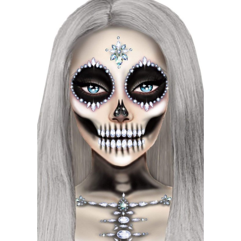Skeleton Rhinestone Stick-On Jewels