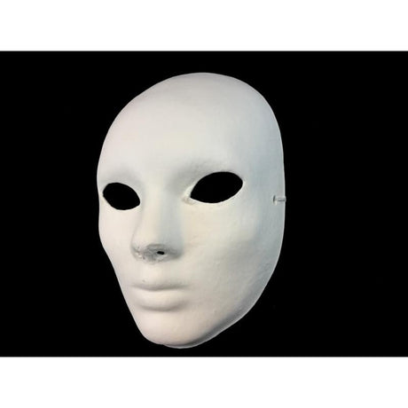 Blank face Paper Mache mask - White