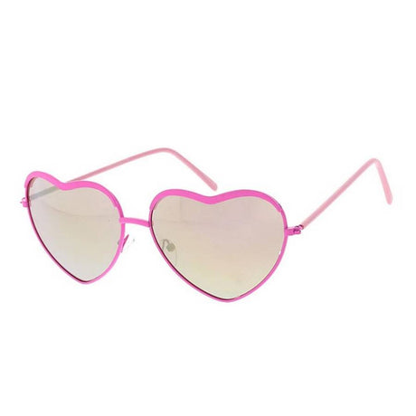 Women's Metal Medium Heart Frame w/ Color Mirror Lens Assorted