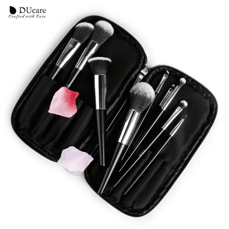 DUcare 10 pcs makeup brushes and bag