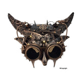 Steampunk devil mask with LED light