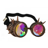 Steampunk Studded Goggles with Kaleidescope Lenses - Copper