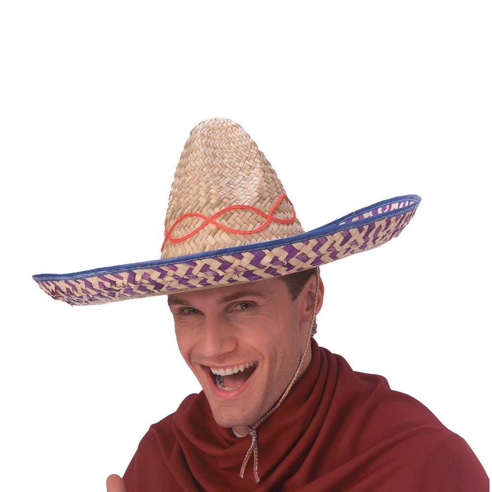 Embroidered Straw Sombrero Hat