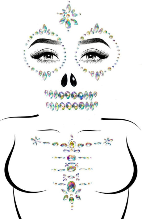 Skeleton Rhinestone Stick-On Jewels