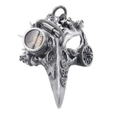 Steampunk bird mask with lens - Silver