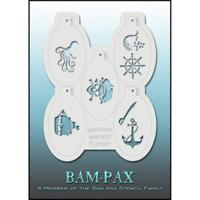 BAM-PAX BABP 3007 Bad Ass Stencil - Plunder pirates