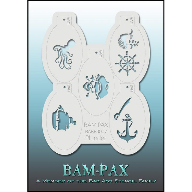 BAM-PAX BABP 3007 Bad Ass Stencil - Plunder pirates