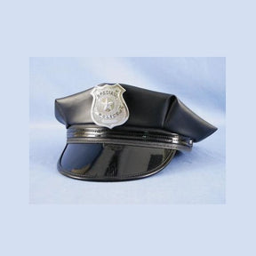 Police Hat with badge - Black