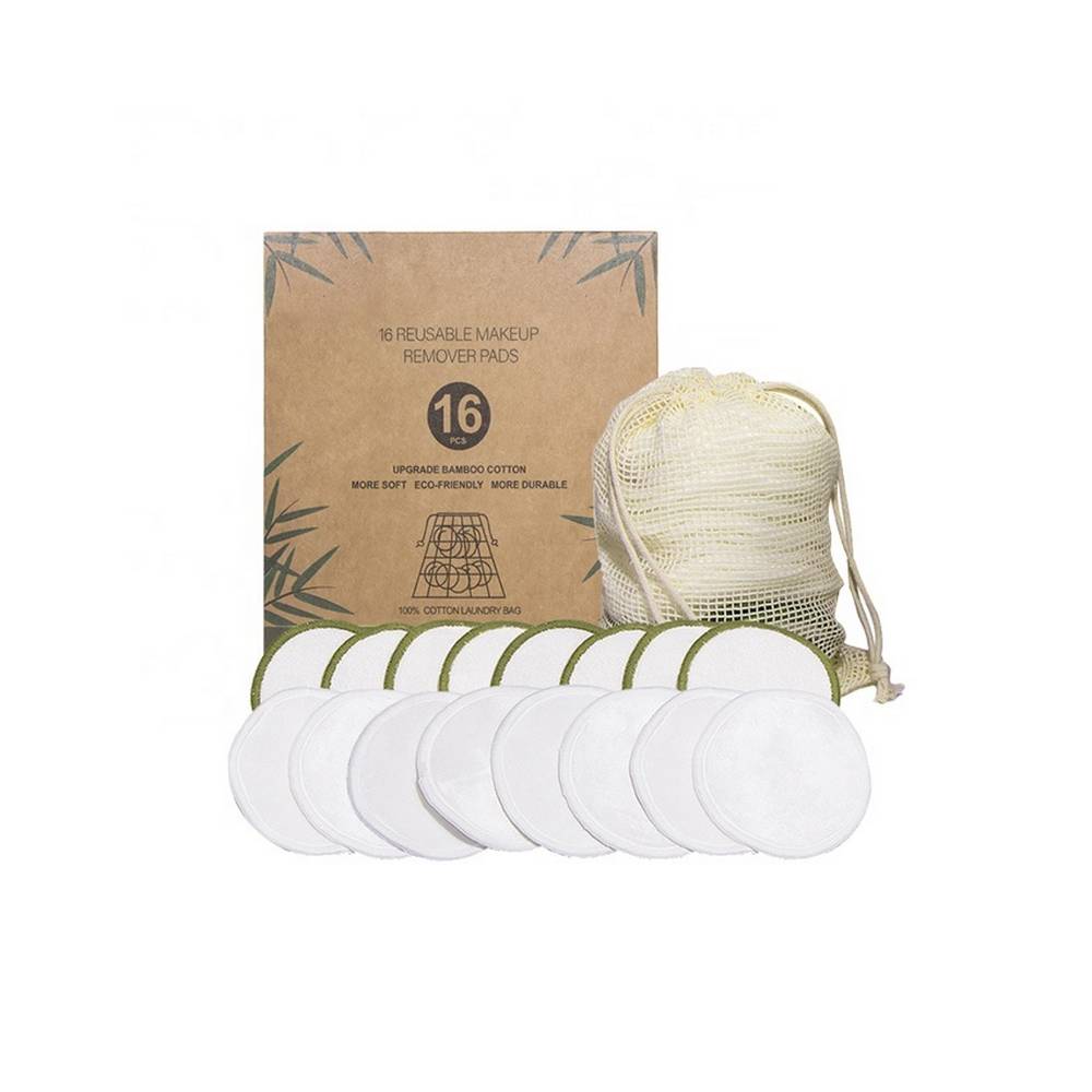 Bamboo Fiber Pads with Mesh Bag 20pcs