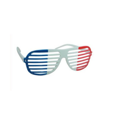 Fan Shutter slatted shades slot glasses - Blue White Red