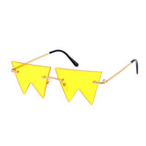 Unisex Metal Small Zig Zag Rimless Novelty Frame Assorted