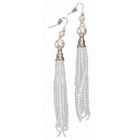 Flapper Tassel EARRINGS - white