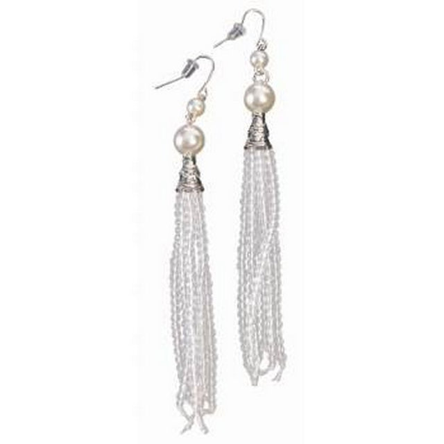 Flapper Tassel EARRINGS - white