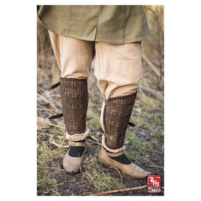 RFB Fighter leather Greaves, Brown