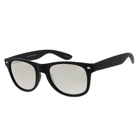 Unisex Plastic Standard WF Rubberized Black Frame w/ Silver Mirror Lens (Single Color)