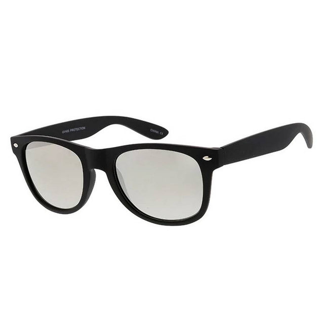 Unisex Plastic Standard WF Rubberized Black Frame w/ Silver Mirror Lens (Single Color)