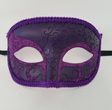 Venetian styled mask 07 with glitter- Purple