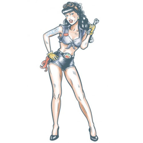 Mechanic PIN UP Girl Temp Tattoo