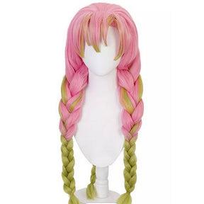 Long Pink Green cosplay Wig