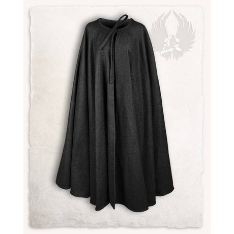 Rudolf Cloak Medieval WOOL Cape - Black