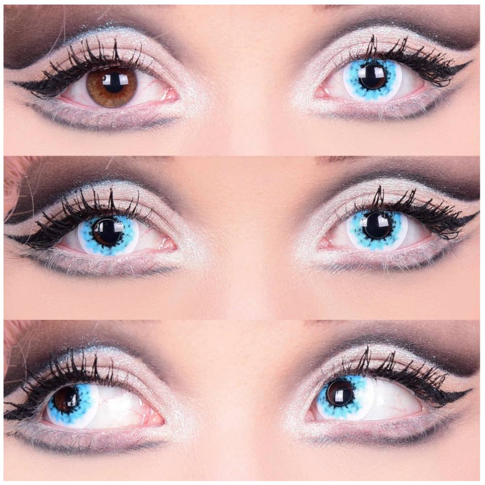 Wraith I Contact Lenses- White & Blue