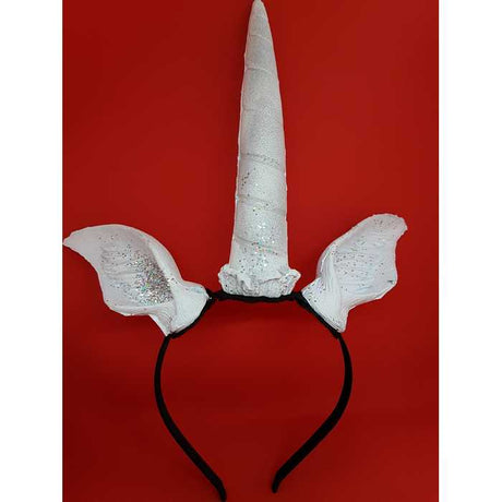 Supersoft Unicorn Headband - Ears and Horn -White