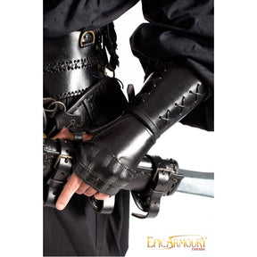 Left Hand Leather Gauntlet, Black