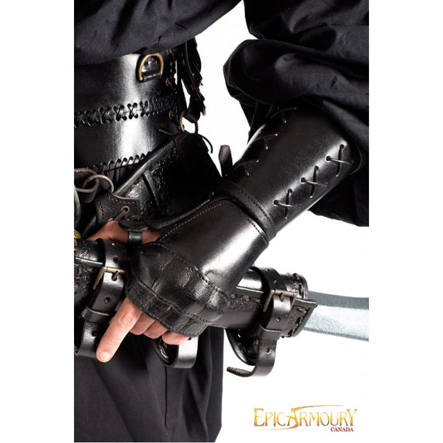 Left Hand Leather Gauntlet, Black