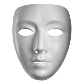 Blank Female plastic plain Mask - White