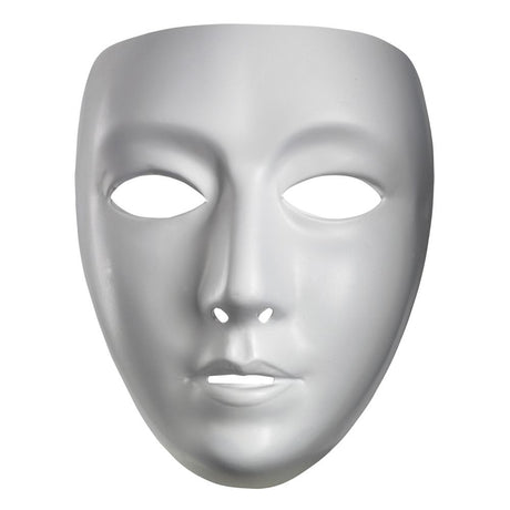 Blank Female plastic plain Mask - White