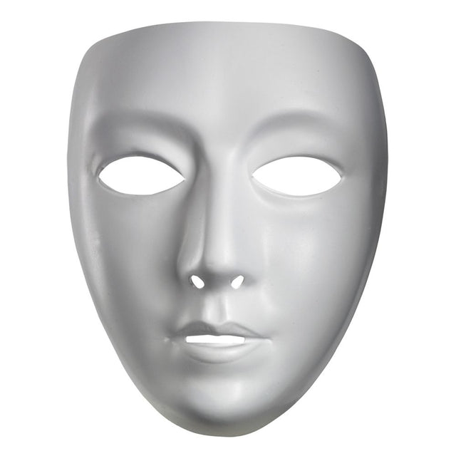 Blank Female plastic plain Mask - White