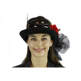 Steampunk Hat with goggles, flower & feathers