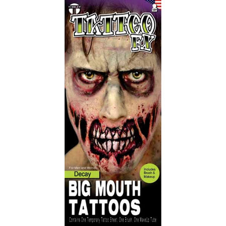 Decay Zombie Big Mouth TATTOOS