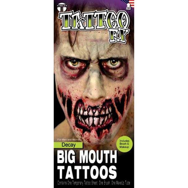 Decay Zombie Big Mouth TATTOOS