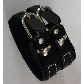 Punk Wrist Band leatherlike Bracelet- Black