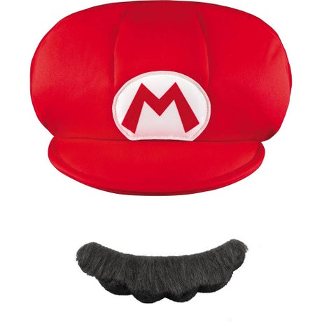 Mario Adult Hat & Mustache - One Size