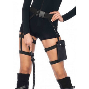 Multi Strap Garter pocket utility belt - O.S. - Black