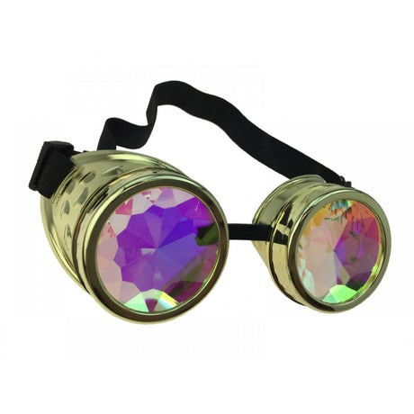 Steampunk Gold goggles kaleidoscope lenses
