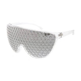 Honeycomb Sunglasses Plastic Large Teardrop Shield Frame- Assorted