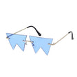 Unisex Metal Small Zig Zag Rimless Novelty Frame Assorted
