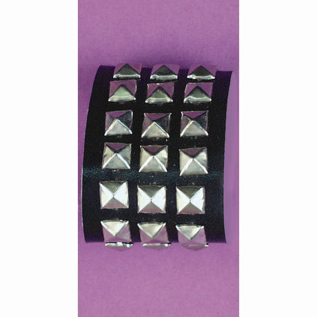 Triple Studded WRISTBAND- black