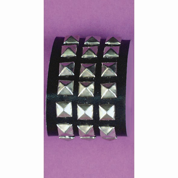 Triple Studded WRISTBAND- black