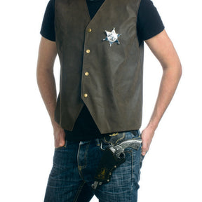 Cowboy Set Silver - 10" Toy Gun, Holster, Belt & Badge Silver