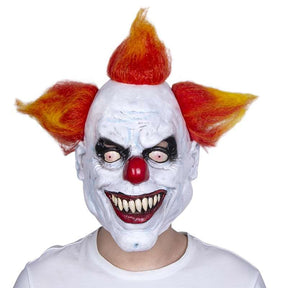 Scary Clown Mask with orange hair