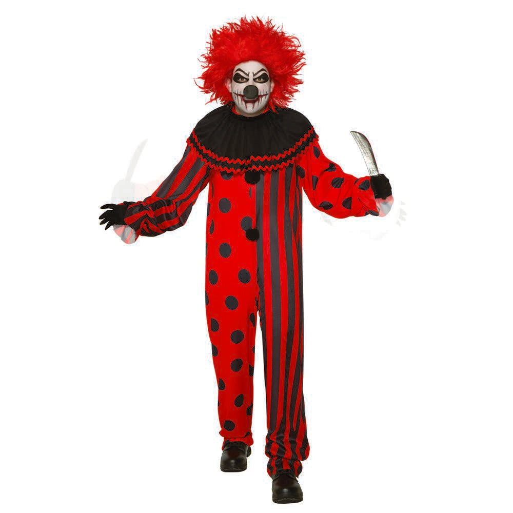 EVIL CLOWN Men COSTUME Red & Black- Standard