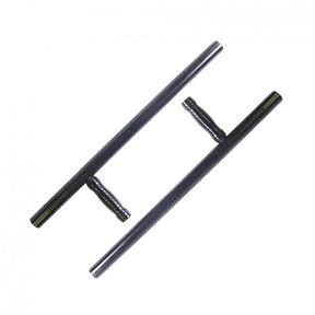 Pair of Wooden Tonfas with Grooved Handles - Black