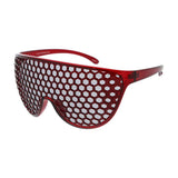 Honeycomb Sunglasses Plastic Large Teardrop Shield Frame- Assorted