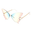 Large Butterfly Shaped Glasses Women Metal Frame - Assorted